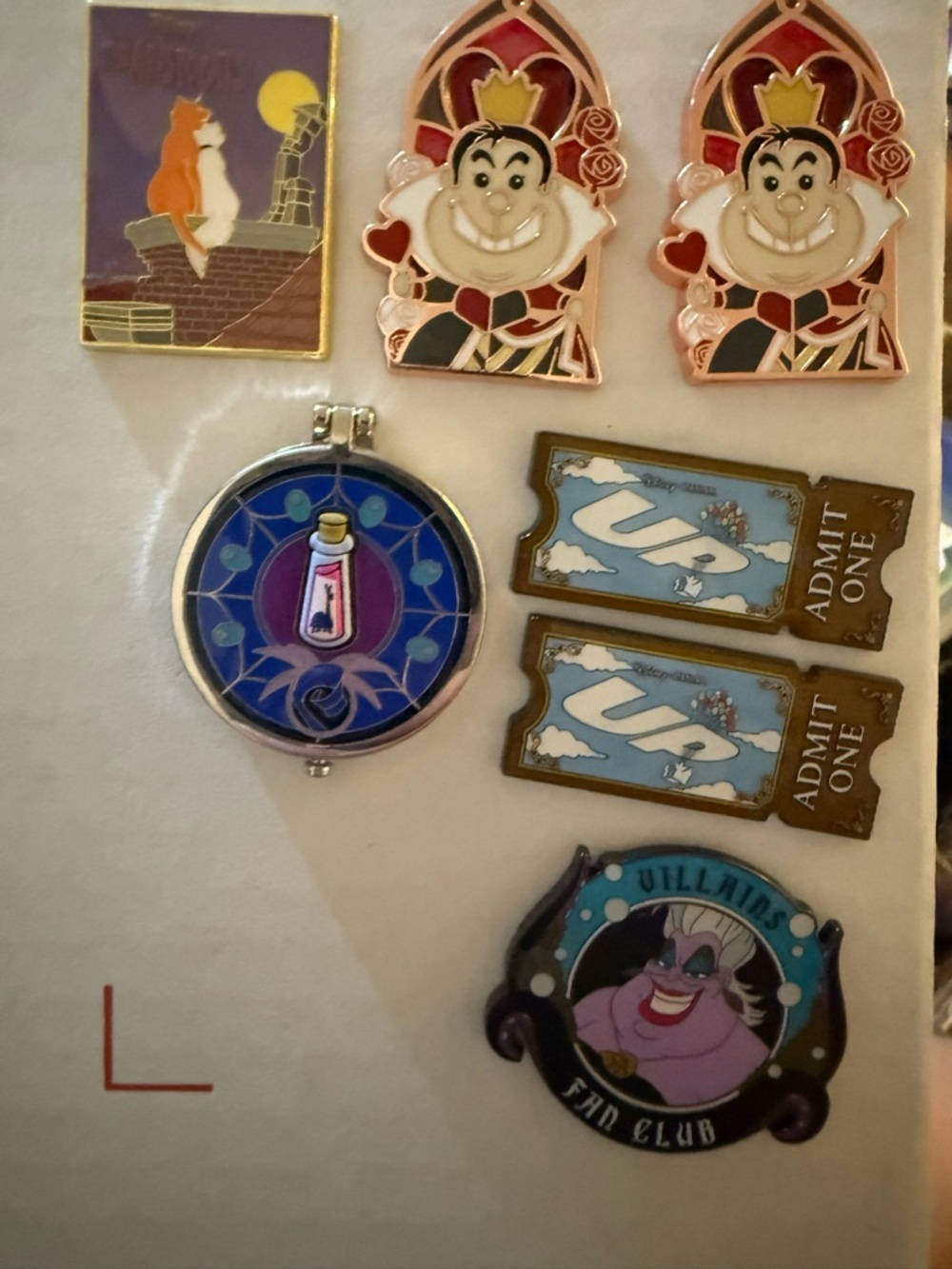 Disney Villains & Movie Pin Lot - Ursula, Up Tickets, Queen of ❤️, Yzma mirror